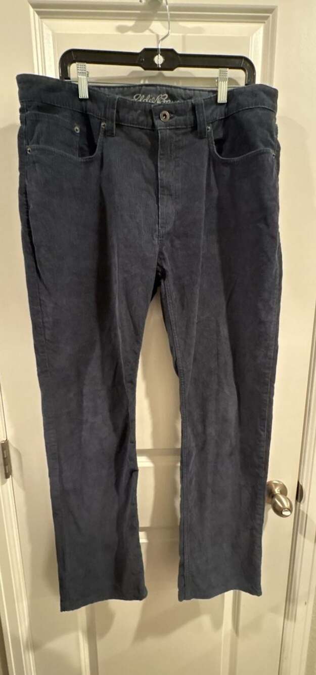 Eddie Bauer Straight Fit Corduroy Pants Size 36x32 Blue Specially Dyed